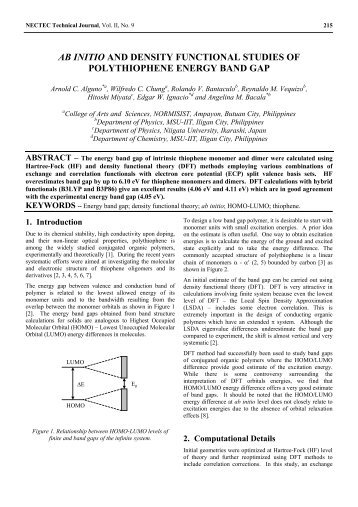 ab initio and density functional studies of polythiophene ... - Nectec
