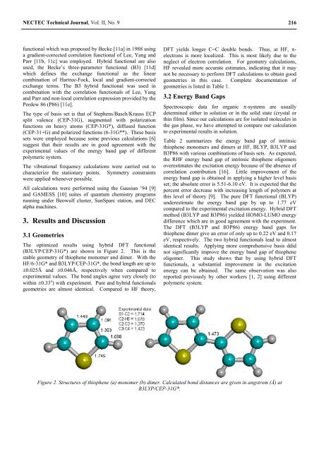 ab initio and density functional studies of polythiophene ... - Nectec