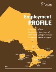 Employment Profile 2011 - Ministry of Training, Colleges and ...