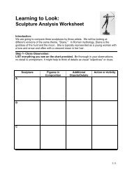 Sculpture Analysis Worksheet - TRITEC