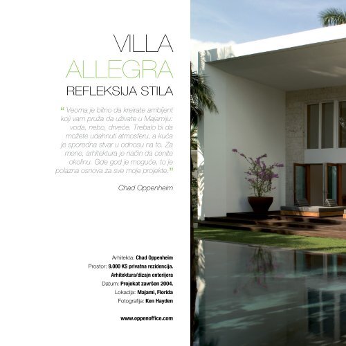 Villa allEGRa Refleksija stila - Mini Studio Magazin