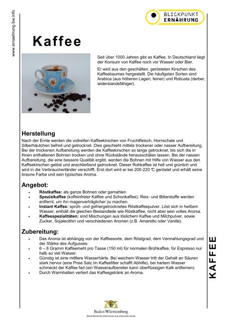 thp_GetrÃ¤nke Steckbrief Kaffee