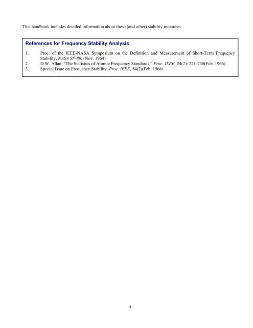 Handbook of Frequency Stability Analysis