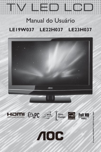 Televisión LED AOC 19, Full HD, HDMI - LE19W037