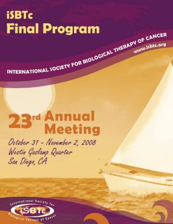 Download Final Program - Society for Immunotherapy of Cancer