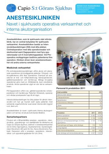 Verksamhetsblad Anestesikliniken.pdf - Capio S:t GÃ¶rans Sjukhus