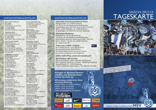 TAGESKARTE - MSV Duisburg