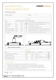 RoofSafe Anchor Force Calculation Sheet - Vandernet