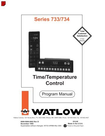 Time/Temperature Control Series 733/734 - Watlow