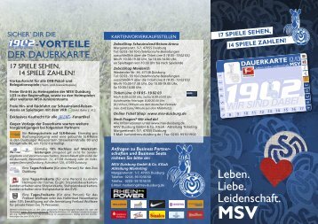 dauerkarte - MSV Duisburg