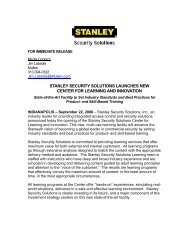 stanley security solutions launches new center for learning