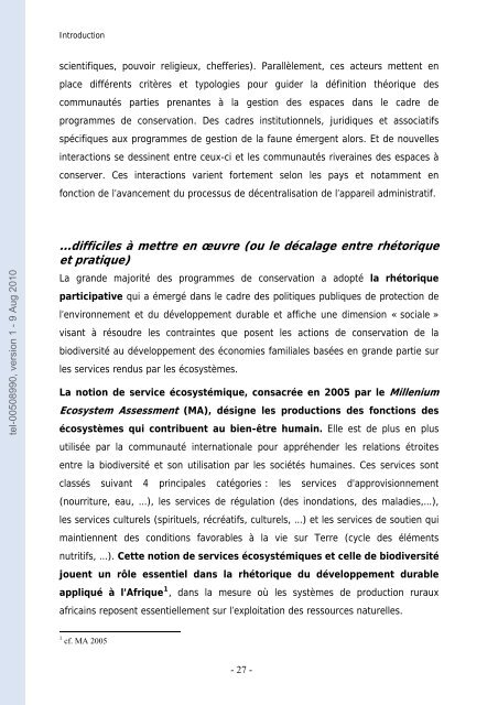 La conservation de la nature en Afrique centrale entre thÃ©orie et ...