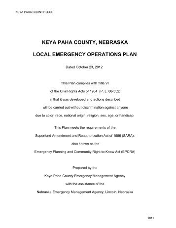 Keya Paha County LEOP - Nebraska Emergency Management ...