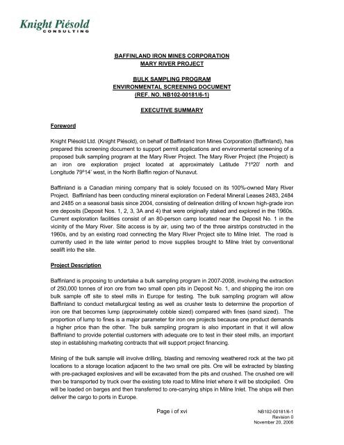 061211-Environmental Screening Report-IMAE.pdf - nirb
