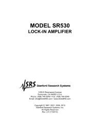 SR530 User's Manual - Stanford Research Systems