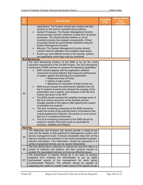 CCTNS RFP FOR SI VOL III.pdf - National Crime Records Bureau