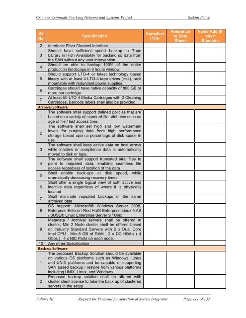 CCTNS RFP FOR SI VOL III.pdf - National Crime Records Bureau