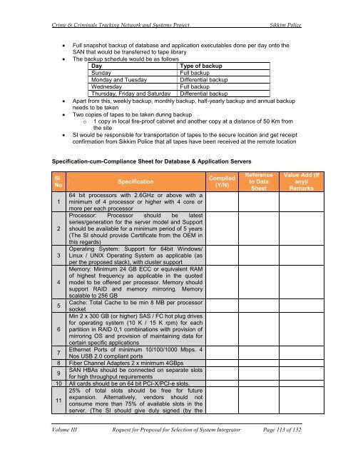 CCTNS RFP FOR SI VOL III.pdf - National Crime Records Bureau