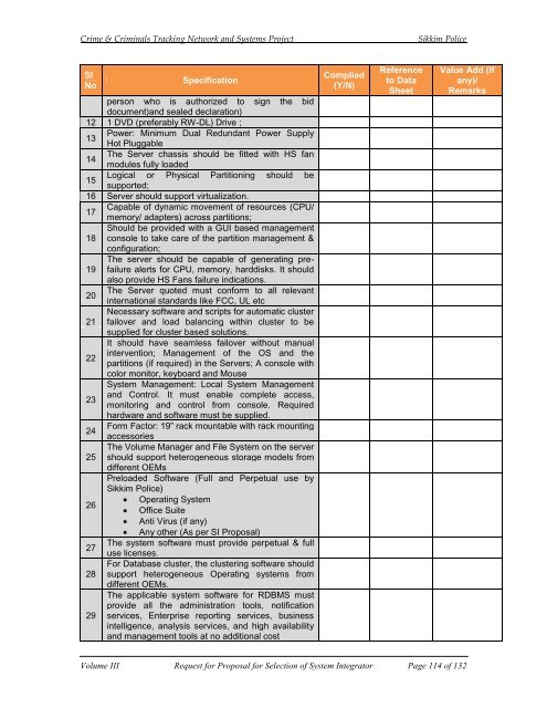 CCTNS RFP FOR SI VOL III.pdf - National Crime Records Bureau