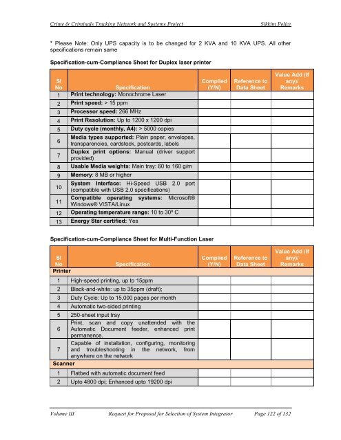 CCTNS RFP FOR SI VOL III.pdf - National Crime Records Bureau