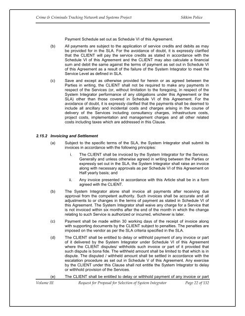 CCTNS RFP FOR SI VOL III.pdf - National Crime Records Bureau