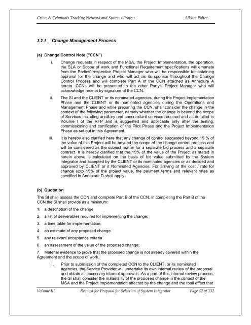 CCTNS RFP FOR SI VOL III.pdf - National Crime Records Bureau