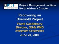 Recovering an Oversold Project - North Alabama Chapter - Project ...