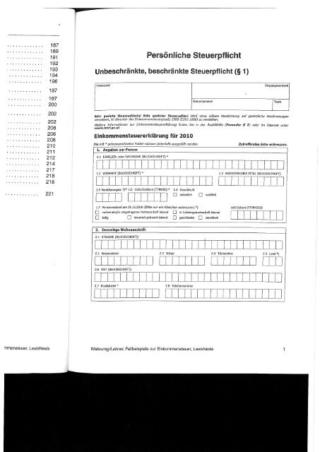 Fallbeispiele zur Einkommensteuer