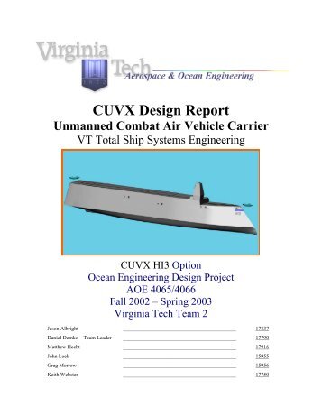 CUVX Design Report - the AOE home page - Virginia Tech