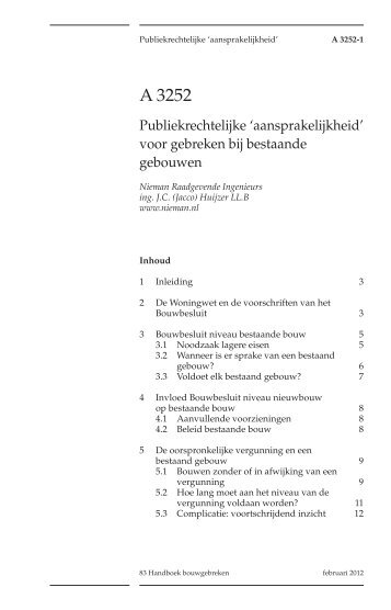 voor gebreken bij bestaande bouw - Nieman Raadgevende ...