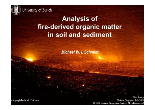 Analysis of fire-derived organic matter in soil and sediment