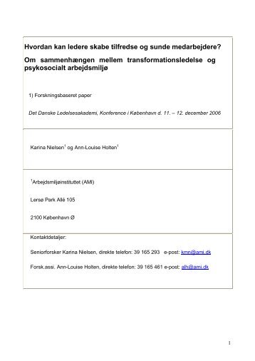 Hvordan kan ledere skabe tilfredse og sunde medarbejdere