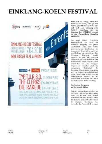 EINKLANG-KOELN FESTIVAL