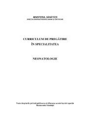 CURRICULUM DE PREGĂTIRE ÎN SPECIALITATEA NEONATOLOGIE