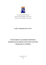 manuscritos culinÃ¡rios femininos - DSpace/UFPB (REI)