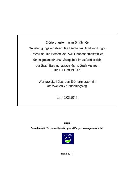 ErÃ¶rterungstermin ( 2. Tag) am 10.03.2011 - BÃ¼rgerinitiativen gegen ...