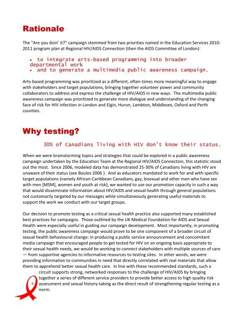 âARE YOU DOIN' IT?â - Regional HIV/AIDS Connection