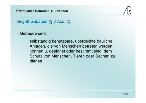 Öffentliches Baurecht, TU Dresden