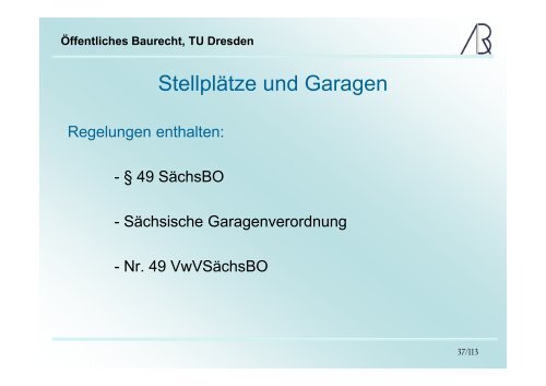 Öffentliches Baurecht, TU Dresden