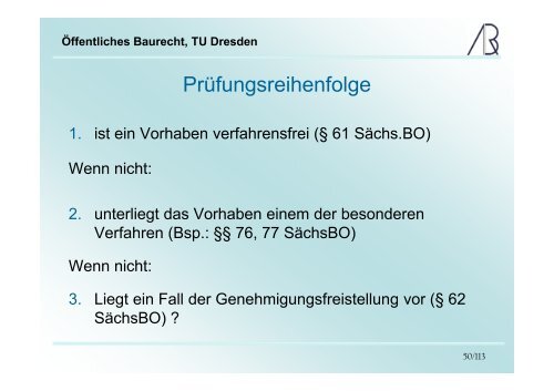 Öffentliches Baurecht, TU Dresden