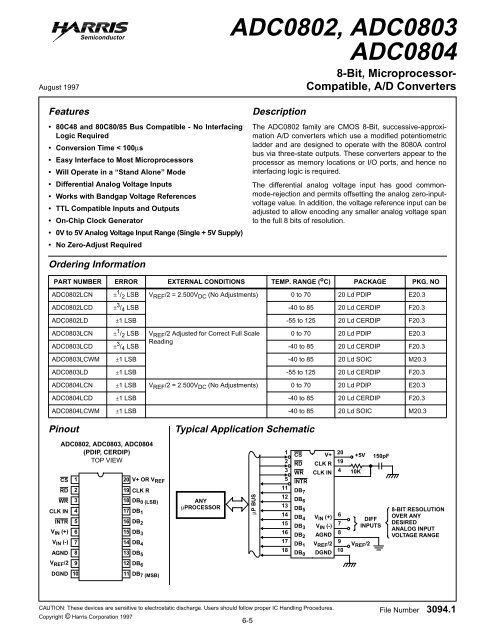 ADC0804 ADC: Datasheet, Schematic, Pinout, 48% OFF