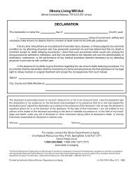 Illinois Living Will Act DECLARATION - State of Illinois