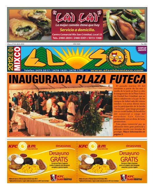 INAUGURADA PLAZA FUTECA - ElsoldeMixco.com