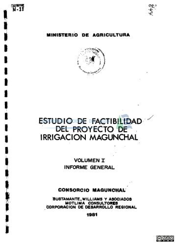 estudio de factibilidad del proyecto de irrigaciÃ³n magunchal