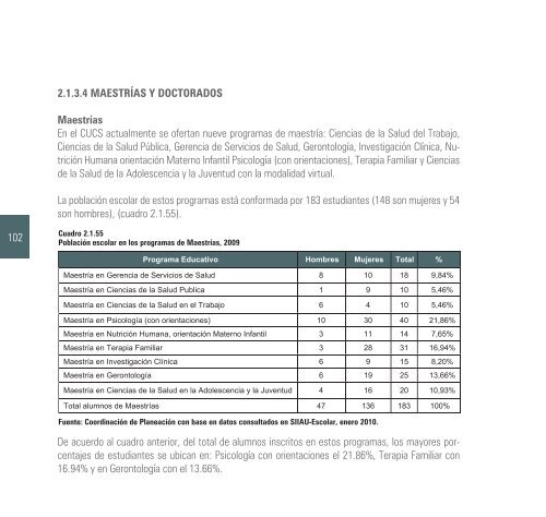 2009-2010 - Centro Universitario de Ciencias de la Salud