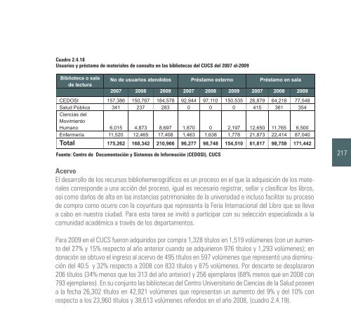 2009-2010 - Centro Universitario de Ciencias de la Salud