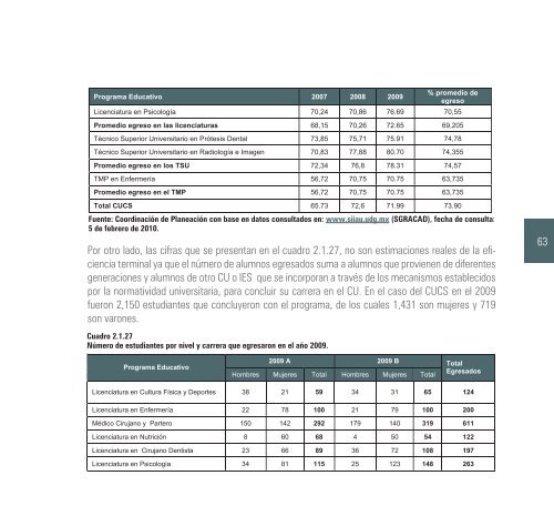 2009-2010 - Centro Universitario de Ciencias de la Salud