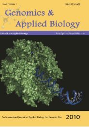 Genomics and Applied Biology, 2010, Vol. 1 - Sophia Publishing ...