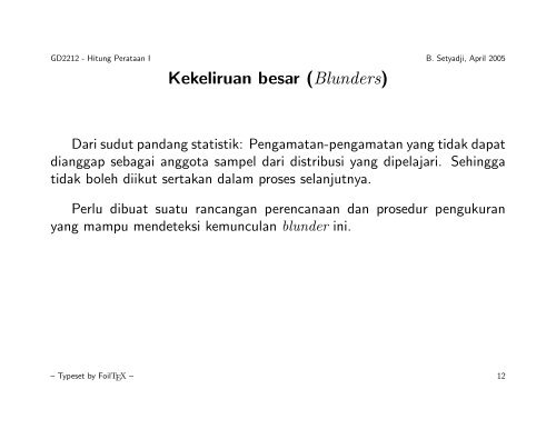 Sifat-sifat kesalahan dari pengamatan