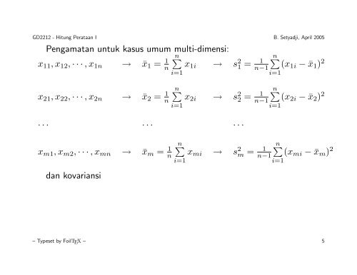 Sifat-sifat kesalahan dari pengamatan